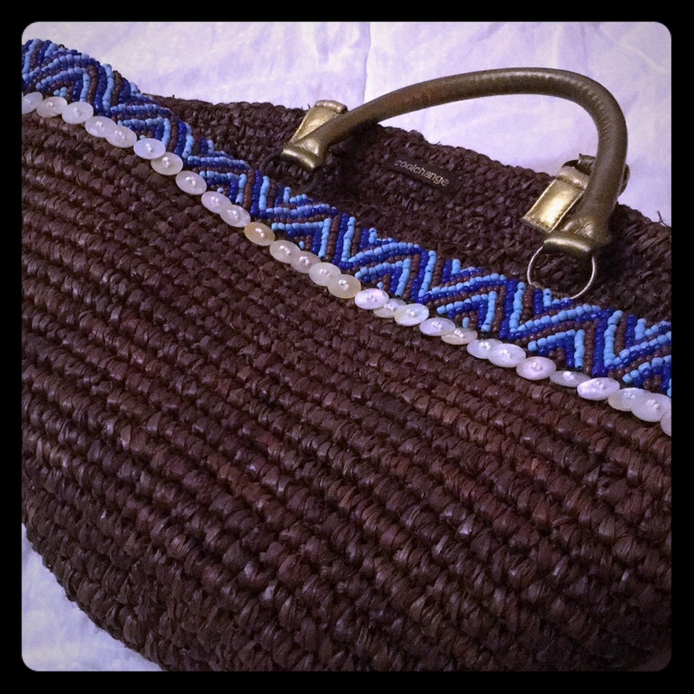 coolchange | Beaded Woven Bucket Tote